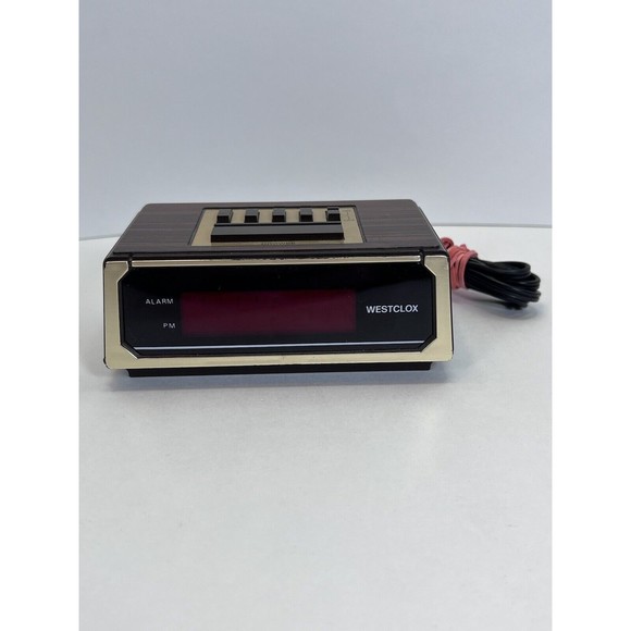 Westclox Other Vintage Westclox Digital Wood Grain Alarm Clock